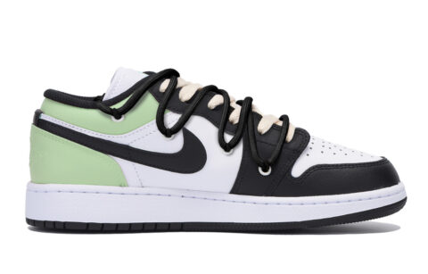 Jordan Air Jordan 1 Puppy Fragment Slip Resistant Abrasion Resistant Low top Vintage Basketball Shoes Men’s Black Green