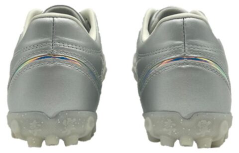 Li Ning TF Turf Leather Cushioning Slip Resistant Abrasion Resistant Soccer Shoes Men’s Silver