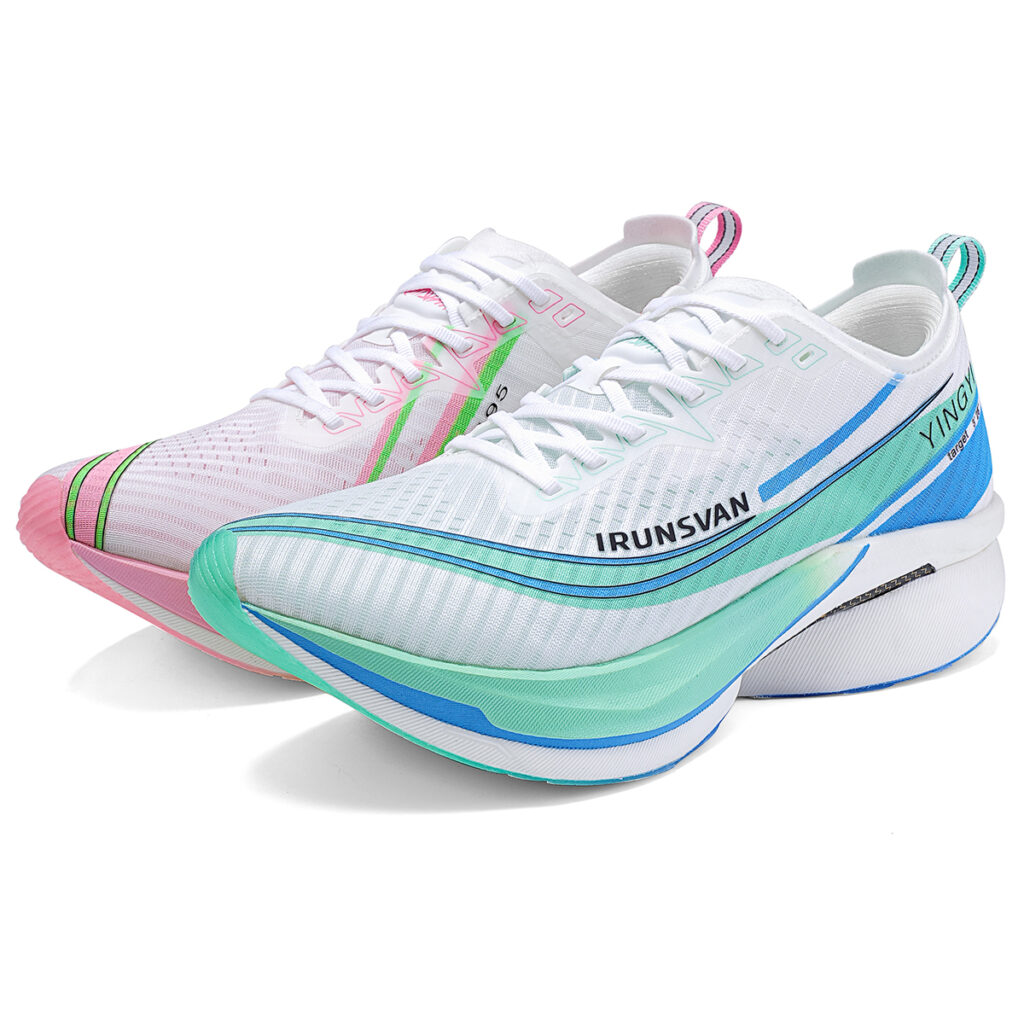 IRUNSVAN Running Shoes Box Unisex Mismatched Pink And Green Mountains