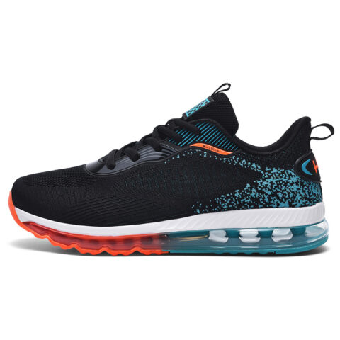 BIANSULONG Running Shoes Men's Low Top Black Turquoise