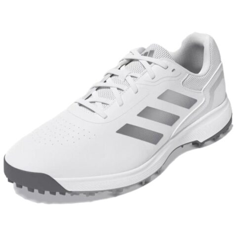 Adidas Traxion Cushioning Slip Resistant Low top Golf Shoes Men’s White Silver