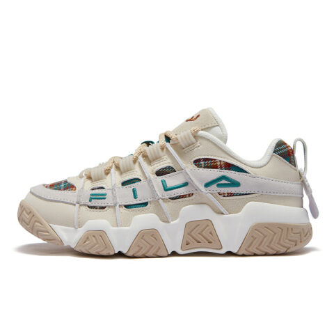 FILA FUSION BUSTER Puffy Shoes Abrasion Resistant Low top Vintage Basketball Shoes Women’s White Green