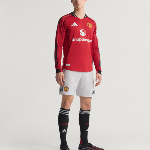 Adidas Free Shipping With AdiClub Manchester United 25/26 Long Sleeve Home Authentic Jersey