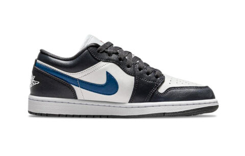 Jordan Air Jordan 1 Beach Seagull Leather Support Low top Vintage Basketball Shoes Unisex Black Blue