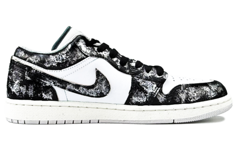 Jordan Air Jordan 1 Abrasion Resistant Low top Vintage Basketball Shoes Unisex Black White
