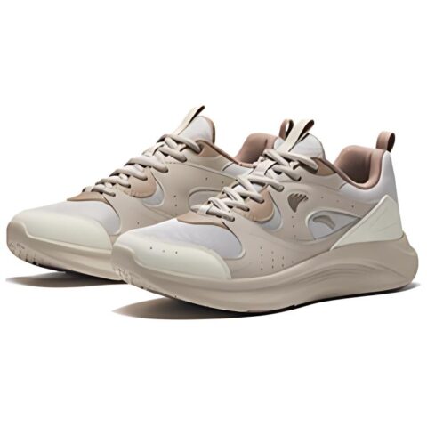 Anta Slip Resistant Abrasion Resistant Low top Casual Running Shoes Women’s Beige Gray