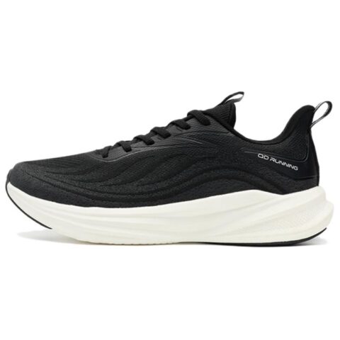 QIAODAN Fashion Trend Cushioning Abrasion Resistant Breathable Low top Casual Running Shoes Men’s Black White