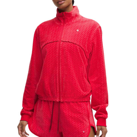 Lululemon Tennis Tops Women’s Dark Sports Red/DKSR Stand Collar Moderate