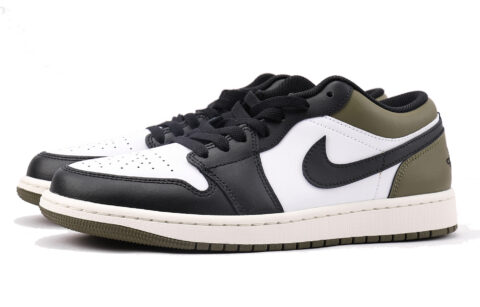 Jordan Air Jordan 1 Slip Resistant Coverage Abrasion Resistant Low top Vintage Basketball Shoes Unisex Black Green