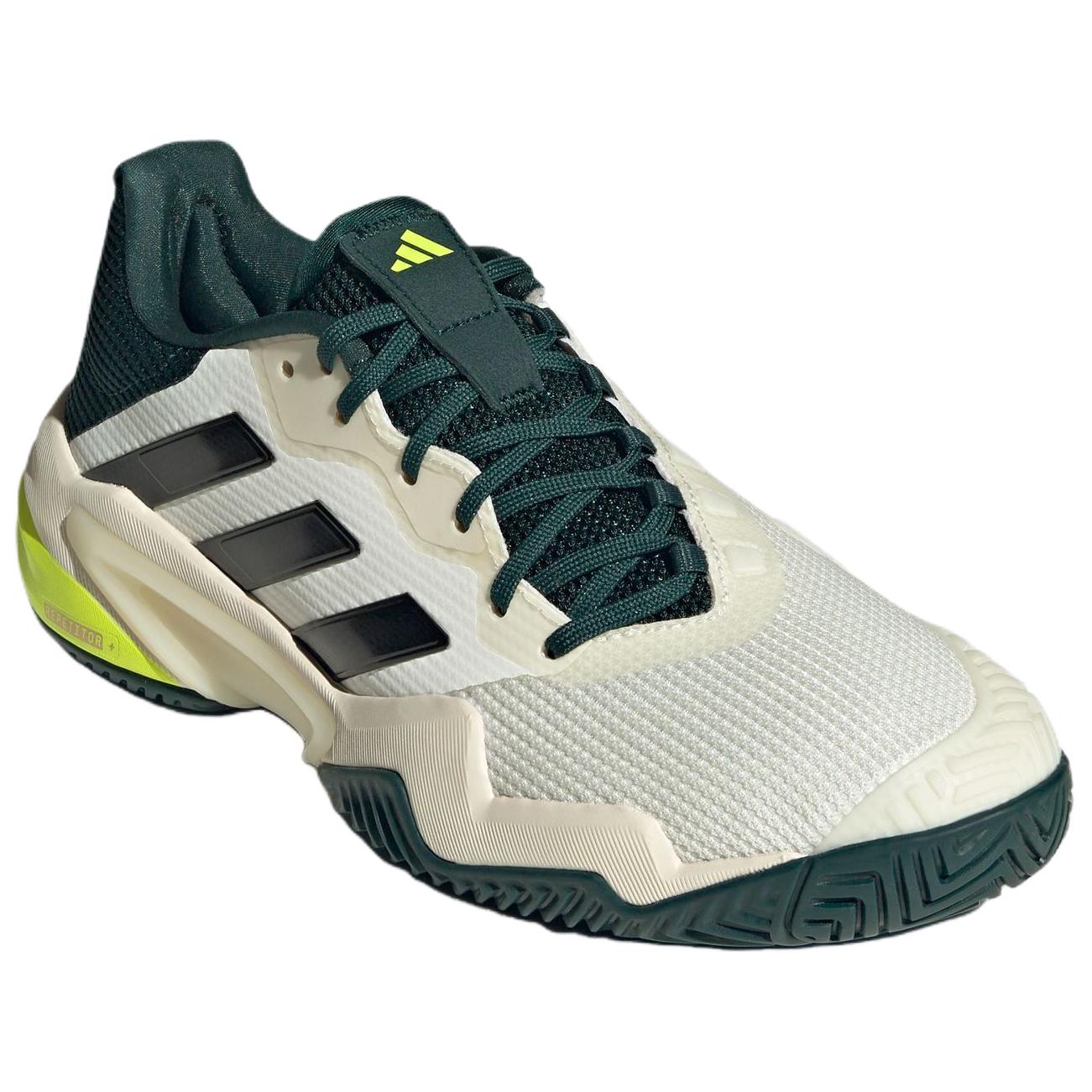 Adidas Barricade 13 Slip Resistant Abrasion Resistant Low top Tennis Shoes Men’s White Green