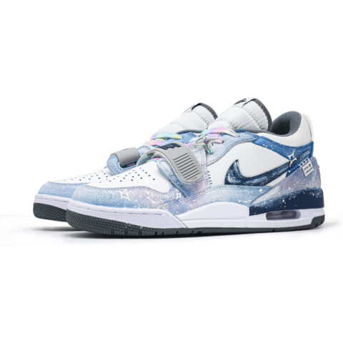 Jordan Legacy 312 Galaxy Suede Abrasion Resistant Low top Vintage Basketball Shoes Men’s White Blue