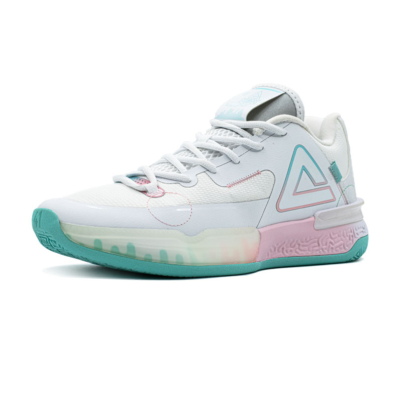 PEAK Cushioning Abrasion Resistant Low top Basketball Shoes Men’s White Blue