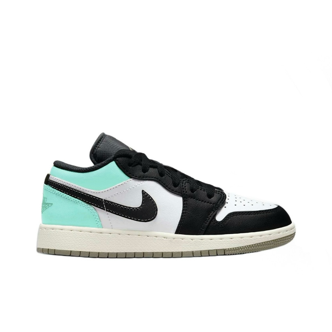 Jordan Air Jordan 1 Mini Hook 3 Leather Abrasion Resistant Low top Vintage Basketball Shoes Unisex Cyan