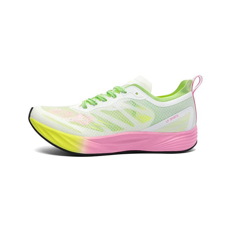 LPMX Abrasion Resistant Slip Resistant Low top Full Length Carbon Plate Training Running Shoes Unisex Green Pink