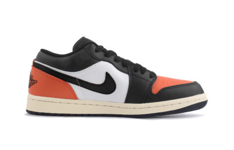 Jordan Air Jordan 1 Shattered Leather Low top Vintage Basketball Shoes Unisex Black White