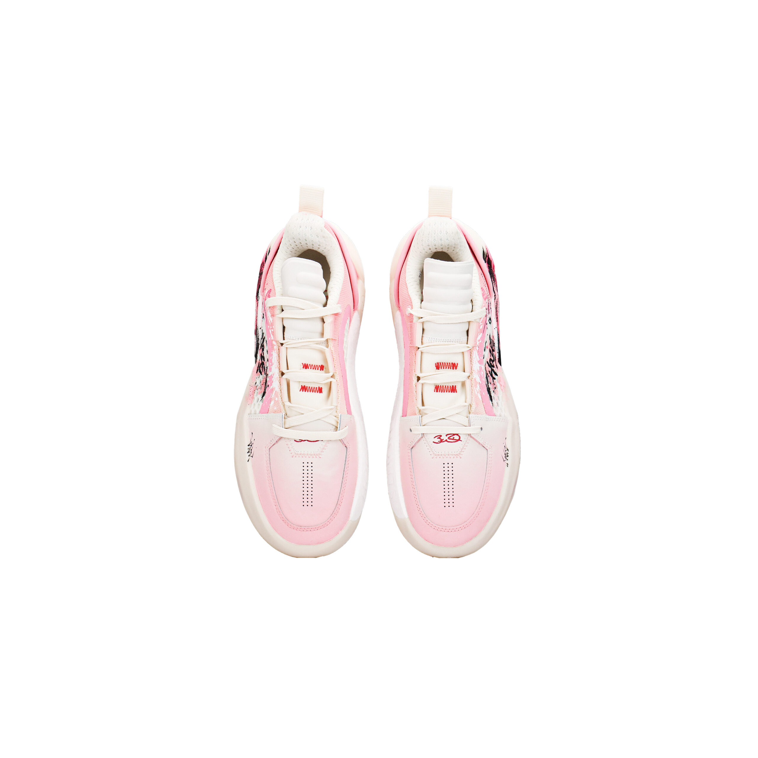 Li Ning All City 12 Encore Cushioning Slip Resistant Abrasion Resistant Low top Basketball Shoes Men’s Pink White
