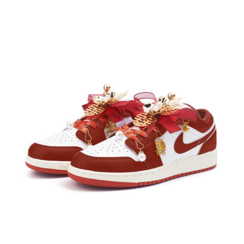 Jordan Air Jordan 1 Slip Resistant Abrasion Resistant Low top Vintage Basketball Shoes Women’s Red