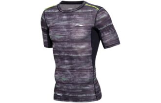 Li Ning Fitness Clothing Men's Standard Black Print Moderate Straight Fit