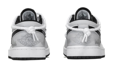 Jordan Air Jordan 1 Shy Leather Cushioning Low top Vintage Basketball Shoes Unisex Gray White