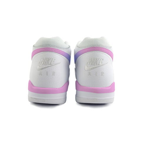 Nike Flight Legacy Slip Resistant Abrasion Resistant Mid top Vintage Basketball Shoes Unisex White Purple
