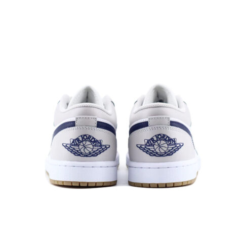 Jordan Air Jordan 1 Cushioning Slip Resistant Low top Vintage Basketball Shoes Unisex White Gray