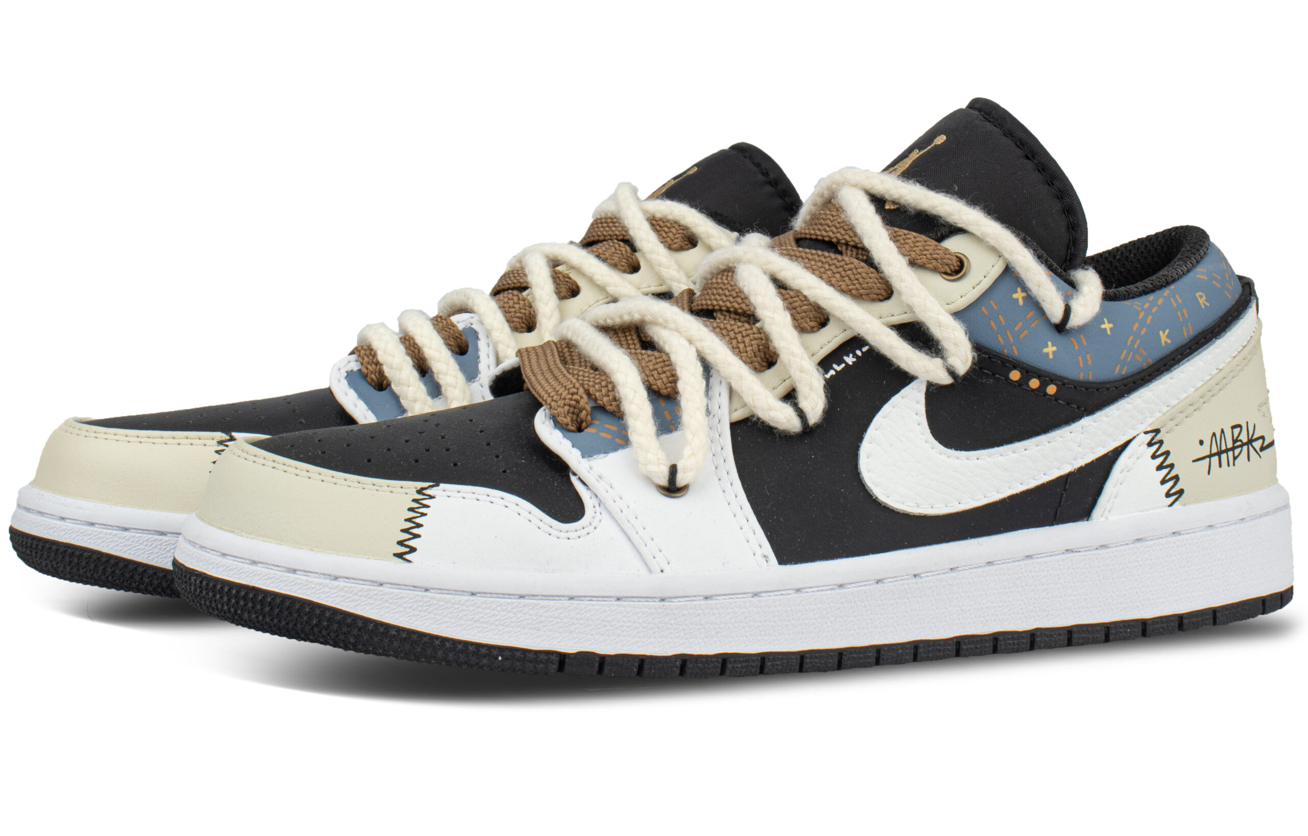Jordan Air Jordan 1 Low top Vintage Basketball Shoes Unisex Ecru