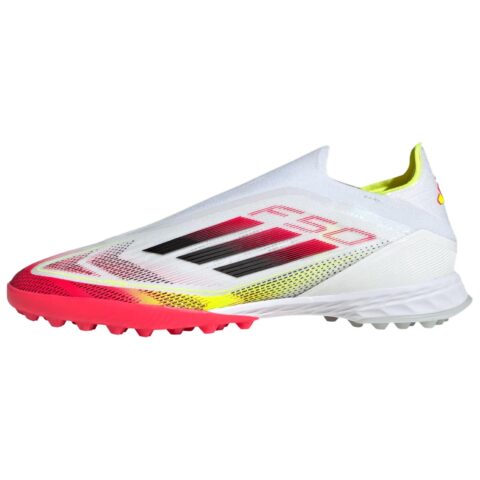 Adidas F50 PRO Comfortable TF Turf Pu Slip Resistant Abrasion Resistant Soccer Shoes Unisex White Red