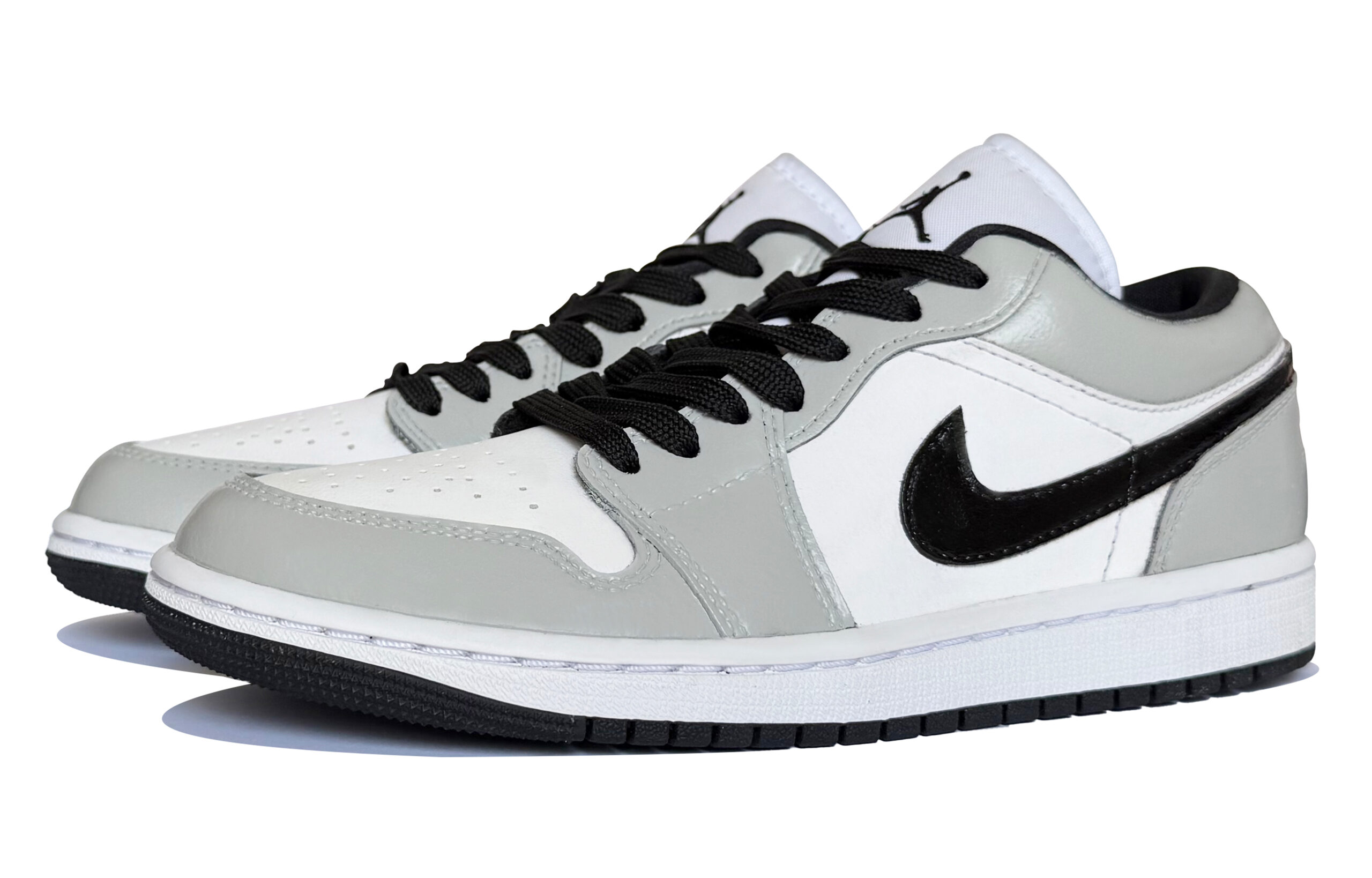 Jordan Air Jordan 1 Lunar Mail, Mist Gray Cushioning Low top Vintage Basketball Shoes Women’s Gray White