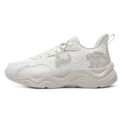 361° Linglong Collection Slip Resistant Abrasion Resistant Low top Running Shoes Women's White Beige