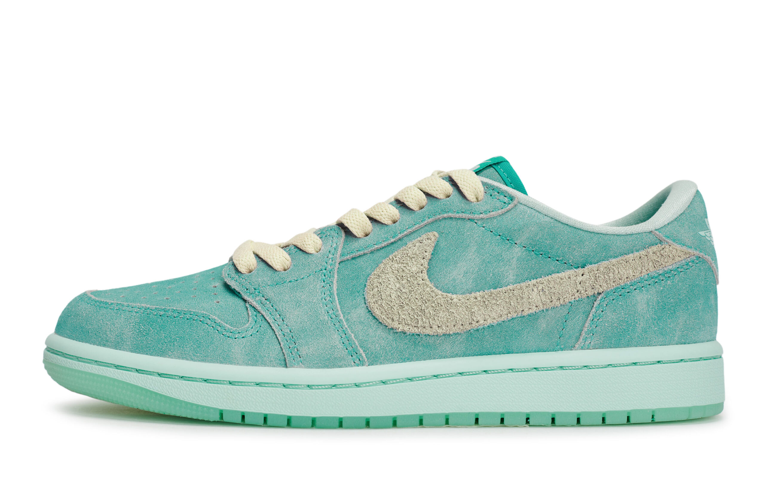 Jordan Air Jordan 1 Vintage Basketball Shoes Women’s Low Top Beige Yellow/Green