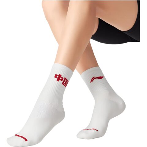 Li Ning Glory Series Crew Socks Unisex 3 Pack White