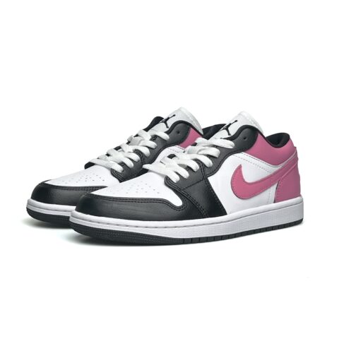 Jordan Air Jordan 1 Slip Resistant Abrasion Resistant Low top Vintage Basketball Shoes Women’s White Pink