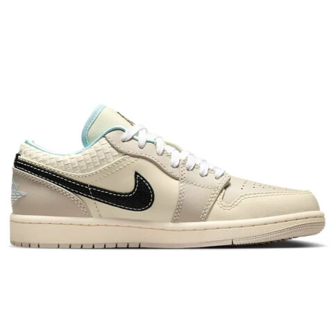 Jordan Air Jordan 1 Cushioning Slip Resistant Low top Vintage Basketball Shoes Women’s Beige Brown