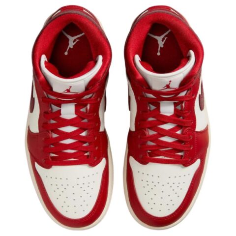 Jordan 1 Mid Se Red Cracked Leather Women’s