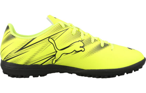 PUMA Attacanto Comfortable Round Toe TT Turf Abrasion Resistant Breathable Soccer Shoes Men’s Yellow