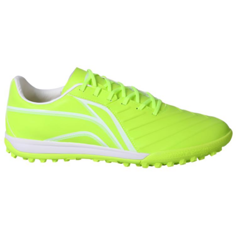 Li Ning Brocade TF Turf Artificial Ground, Indoor Slip Resistant Abrasion Resistant Soccer Shoes Men’s Neon Green