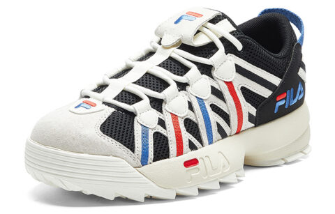 FILA FUSION Spaghetti Textile, Synthetic Leather Low top Vintage Basketball Shoes Women’s White Black