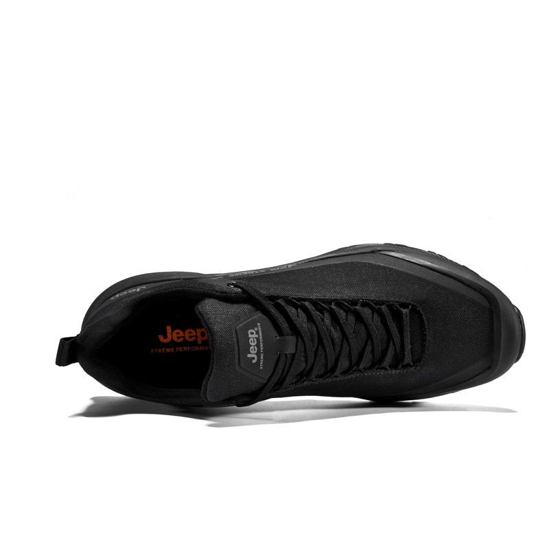 Jeep Grip Abrasion Resistant Waterproof Slip Resistant Low top Mountaineering Hiking Shoes Men’s Black