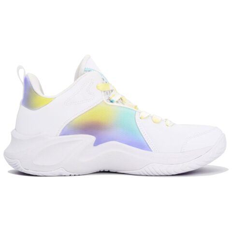 Anta Airspace 4 Slip Resistant Abrasion Resistant Low top Basketball Shoes Men’s White Purple