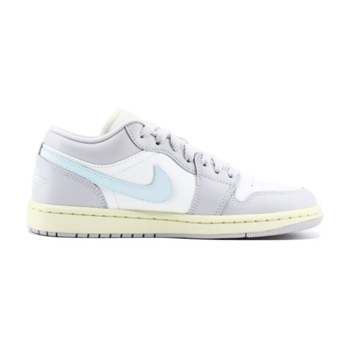 Jordan Air Jordan 1 Slip Resistant Abrasion Resistant Low top Vintage Basketball Shoes Unisex White Gray Blue