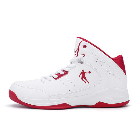 QIAODAN Cushioning Abrasion Resistant Breathable High top Plus Size Performance Basketball Shoes Men’s Black Red