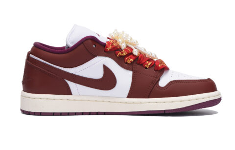 Jordan Air Jordan 1 Slip Resistant Abrasion Resistant Low top Vintage Basketball Shoes Women’s True Red