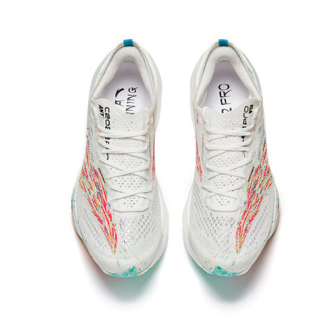 ANTA C202 6.0 PRO Running Shoes Women’s Low Top Papyrus White, Fiery Red, Fluorescent Equatorial Green