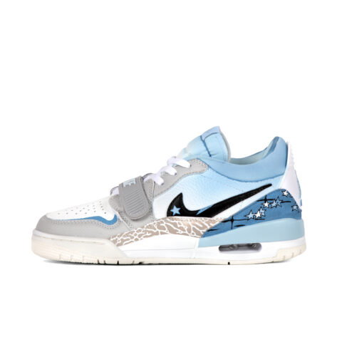 Jordan Legacy 312 Slip Resistant Abrasion Resistant Low top Vintage Basketball Shoes Men's Blue White