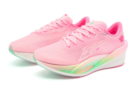 QIAODAN Flying Shadow PB5.0 Low top Marathon Racing Running Shoes Women’s Pink Green