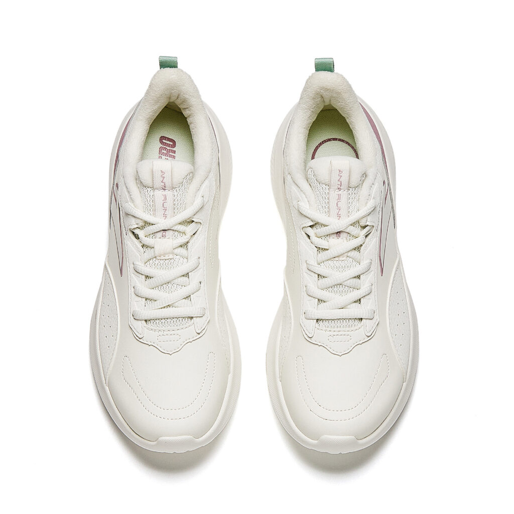 Anta Liuyun Breathable Cushioning Low top Casual Running Shoes Women’s Ivory White Taro Purple