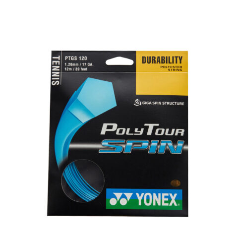 YONEX Tennis Racket Strings Polyester 12m Black, Cerulean