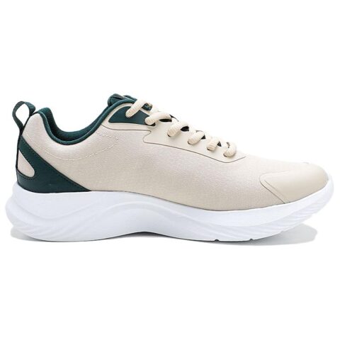 QIAODAN Slip Resistant Abrasion Resistant Low top Casual Sprint Running Shoes Men’s Beige Green