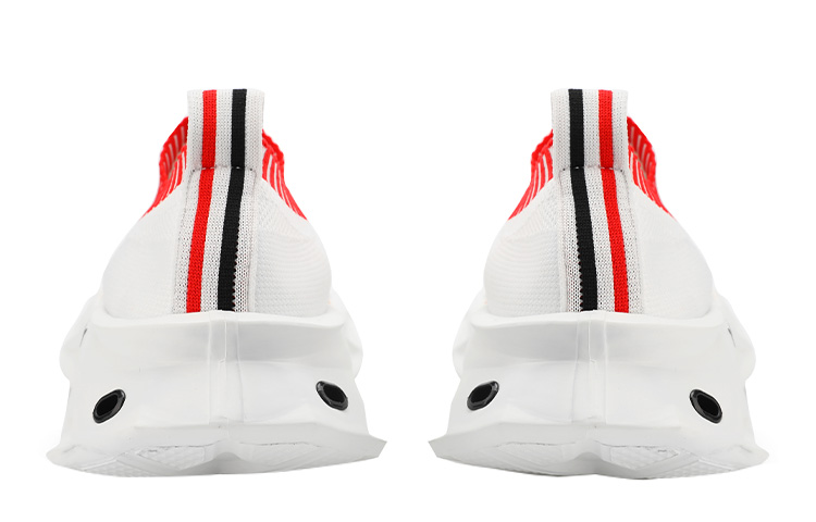 NORVINCY Breathable Low top Running Shoes Unisex White Red Stylish Outdoors