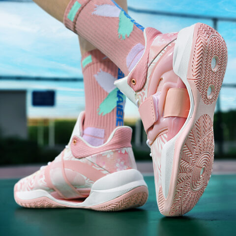 TONYBEAR Soccer Shoes Unisex Mid Top Pink/Green/Sea Blue